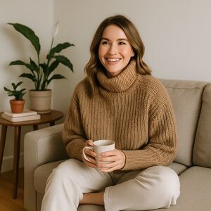 TNA Golden Alpaca Wool Chunky Turtleneck Sweater XS